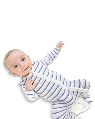 Boys' Striped 2 Way Zipper Footie - Baby