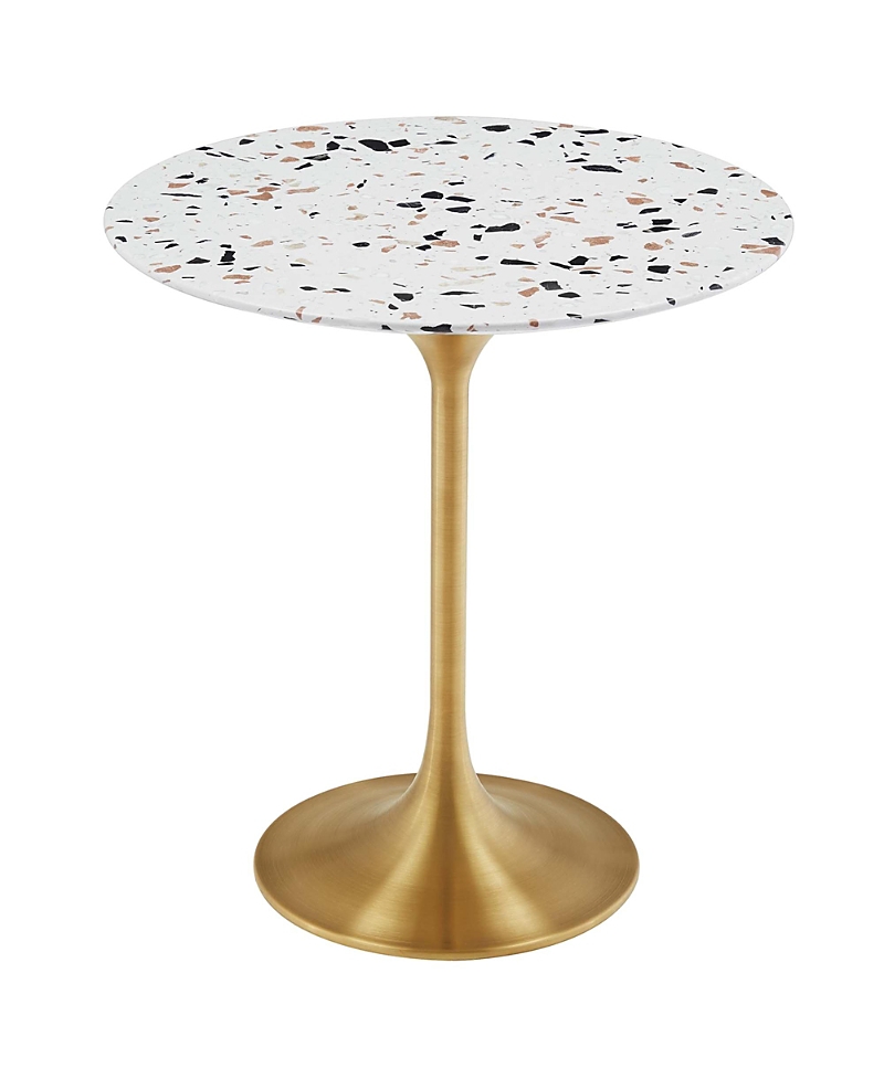 Modway Lippa Round Terrazzo Side Table In Gold