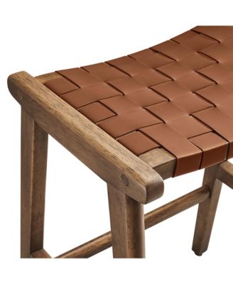 Saoirse Faux Leather Wood Counter Stool, Set of 2