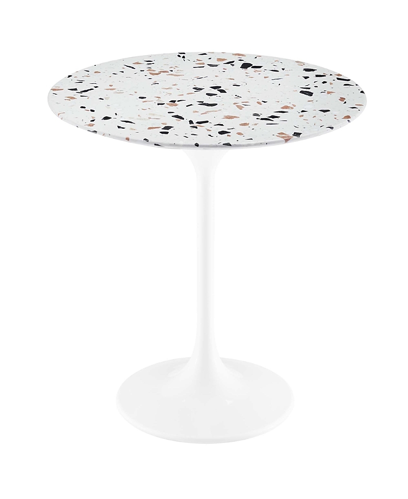 Modway Lippa Round Terrazzo Side Table In White