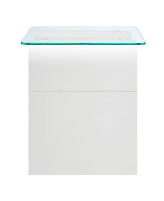 Ondine Glass Top Side Table