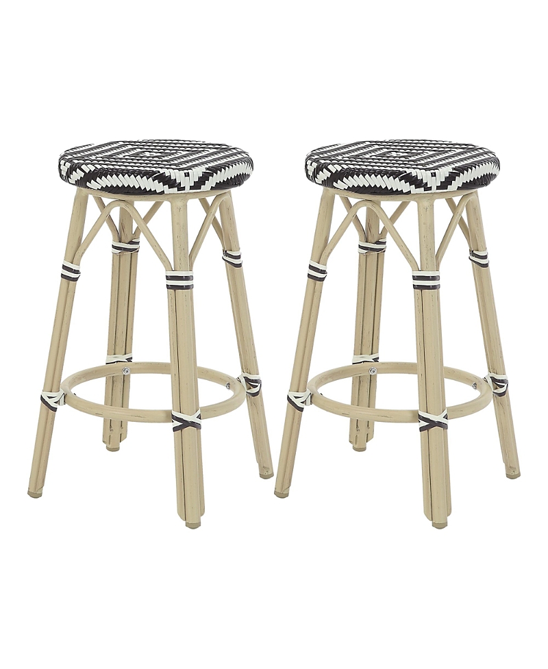 Furniture Of America Kindry 26-inch Aluminum Outdoor Barstools, Set Of 2 In Brown