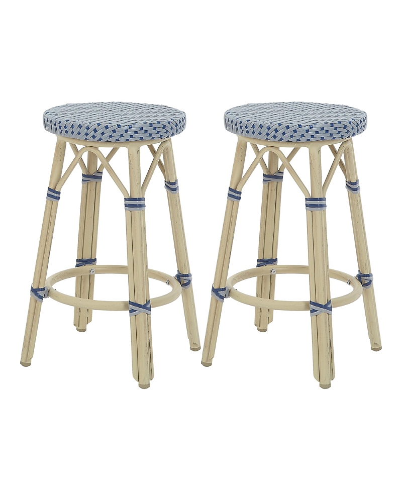 Furniture Of America Kindry 26-inch Aluminum Outdoor Barstools, Set Of 2 In Blue