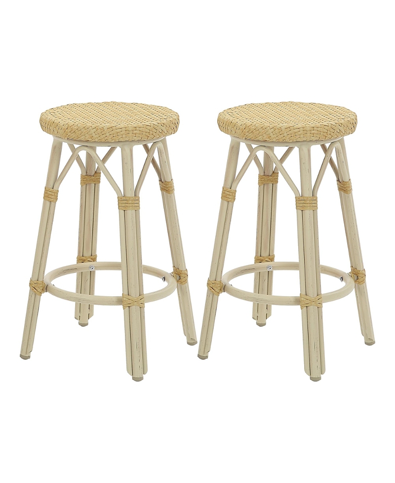 Furniture Of America Kindry 26-inch Aluminum Outdoor Barstools, Set Of 2 In Brown