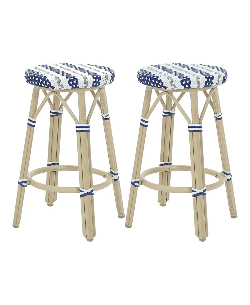 Furniture Of America Kindry 26-inch Aluminum Outdoor Barstools, Set Of 2 In Blue