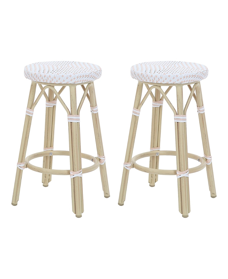 Furniture Of America Kindry 26-inch Aluminum Outdoor Barstools, Set Of 2 In Neutral