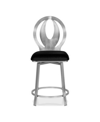 Seneca 24-inch Microfiber Swivel Barstools with Steel Frame, Set of 2