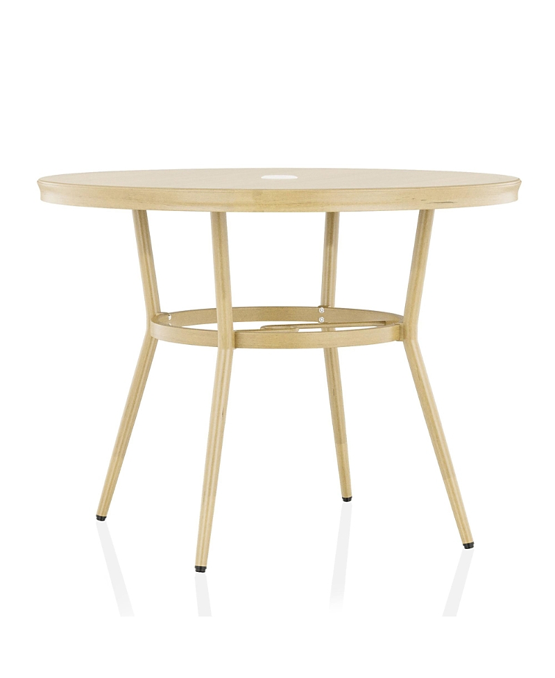 Furniture Of America Sylvestri Aluminum Patio Round Dining Table In Neutral