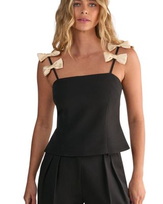 Contrast Bow Tailored Top
