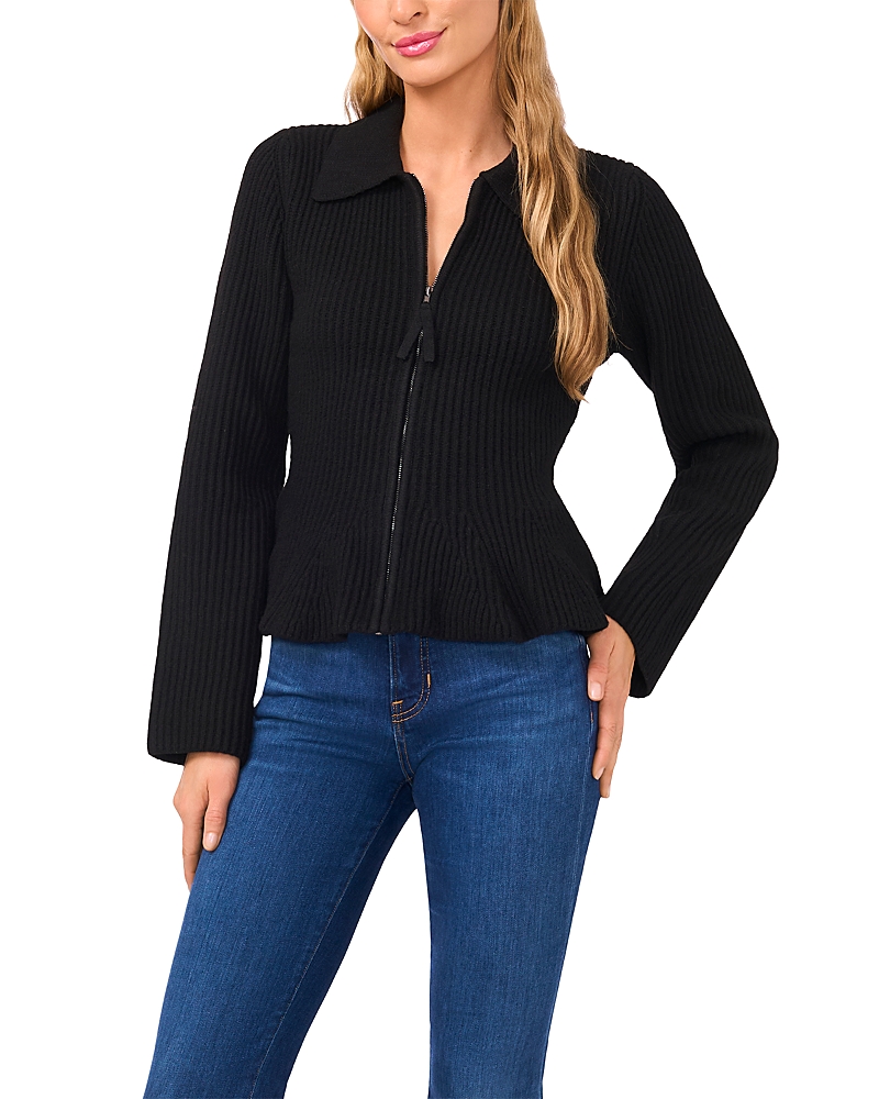 Ted Baker Luella Zip Front Peplum Jacket In Black
