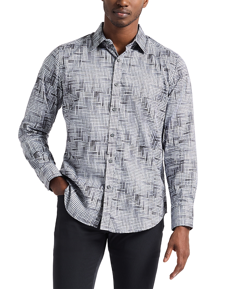 Robert Graham Berkley Long Sleeve Printed Woven Shirt In Gray