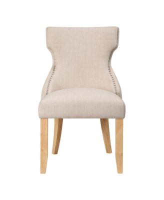 Rietta Linen Upholstered Tufted and Nailhead Side Chairs, Set of 2