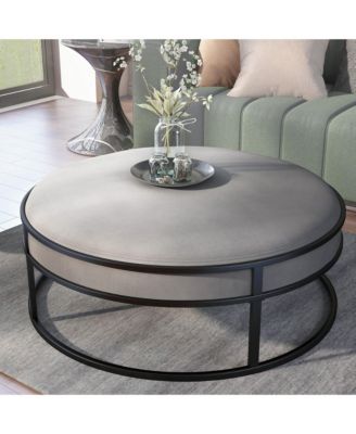 Wilsonne Steel Frame Upholstered Round Ottoman