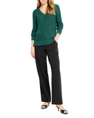 Shimmer Waffle V Neck Sweater