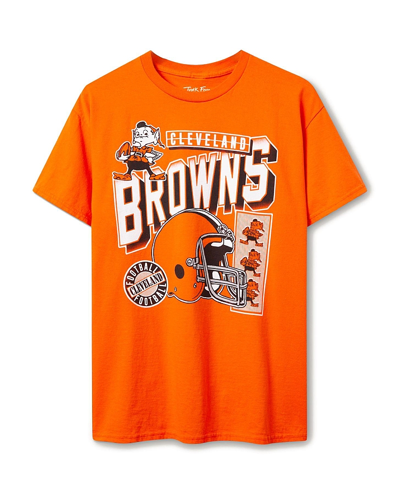 Junk Food Clothing Unisex Nfl Cleveland Browns Checkdown Flea Market Tee In Orange