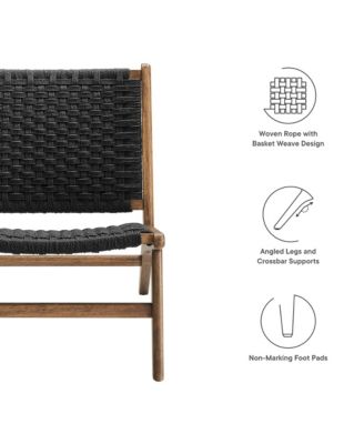 Saoirse Woven Rope Wood Accent Lounge Chair