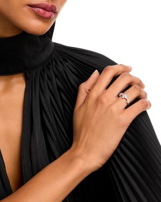 Diamond Clover Ring in 14K White Gold, 1.0 tcw