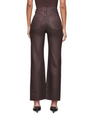 Karmine Refined Wide Leg SculptSystem High Rise Coated Jeans in Fig Coated