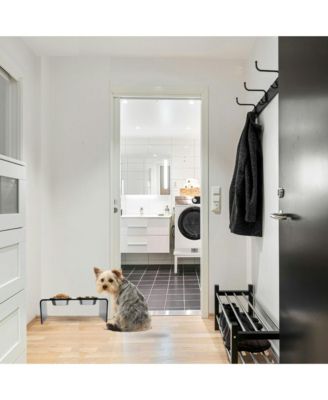 Medium Smoke Grey Small Double Bowl Feeder, 1 Quart Bowls