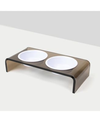 Small Bronze Pet Feeder, 1 Pint Bowls