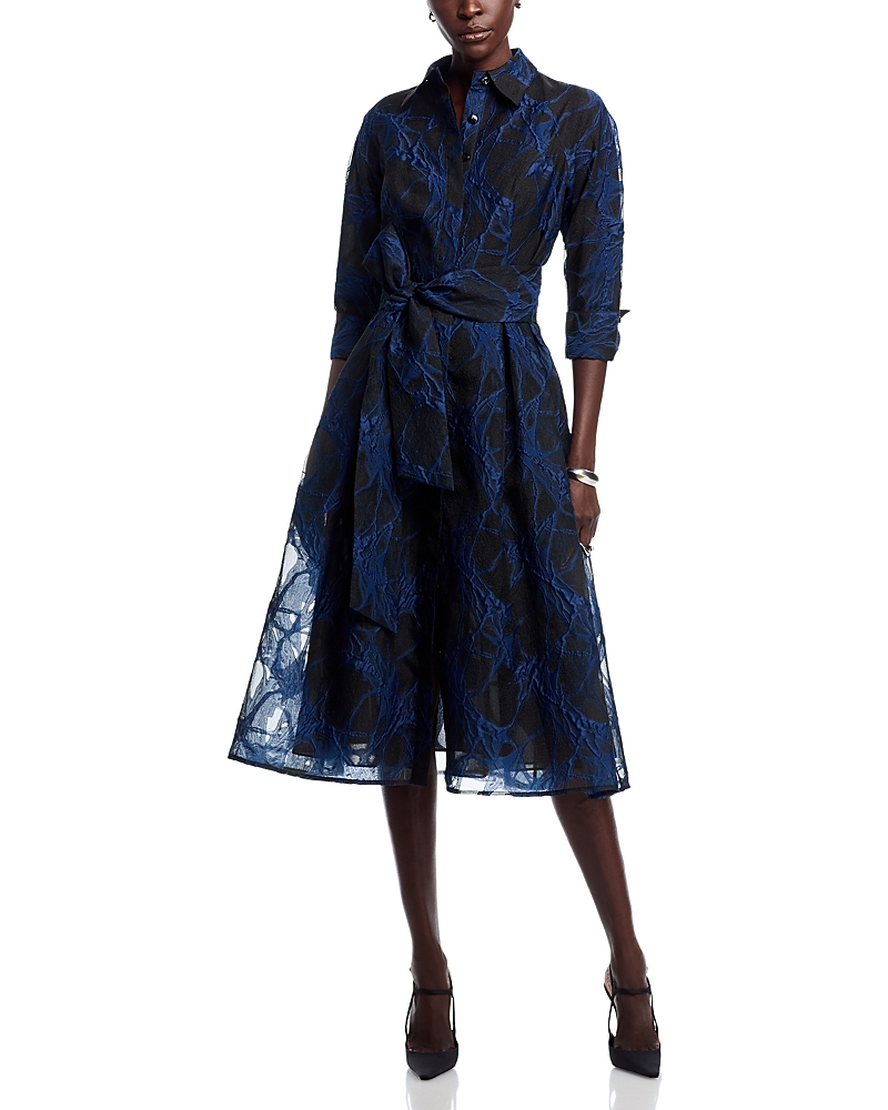 Teri Jon by Rickie Freeman Organza Web Shirt Dress