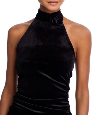 Rosette Velvet Halter Top - Exclusive