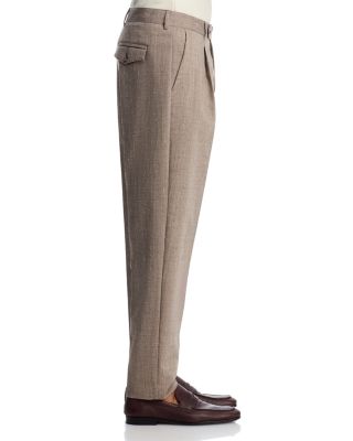 Tapered Fit Pleated Trousers