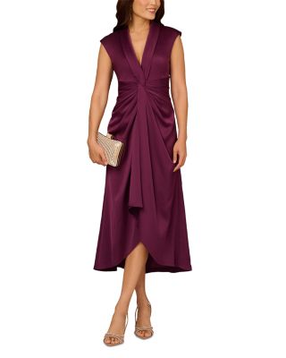 Pleated A Line Midi Dress