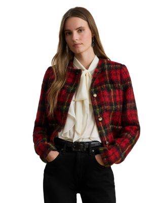 Plaid Mohair Cropped Jacket