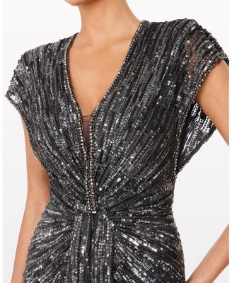 Zola Sequin-Embellished V-neck Maxi Dress