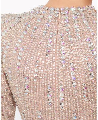 Rory Embellished Mock-neck Maxi Dress