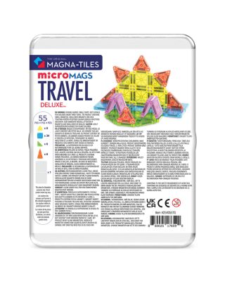 microMAGS Travel Set Deluxe Magnetic Construction Set, 55 Piece - Ages 3+