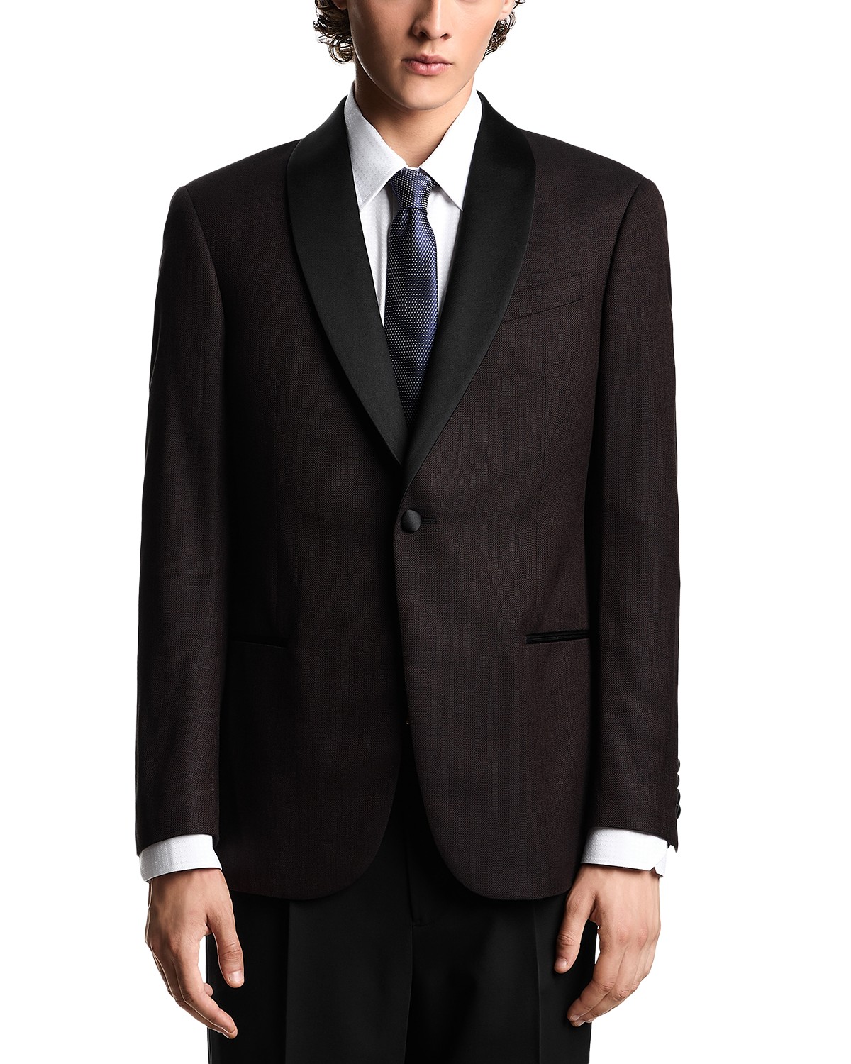 Emporio Armani G Line Shawl Lapel Dinner Jacket in Dark Brown