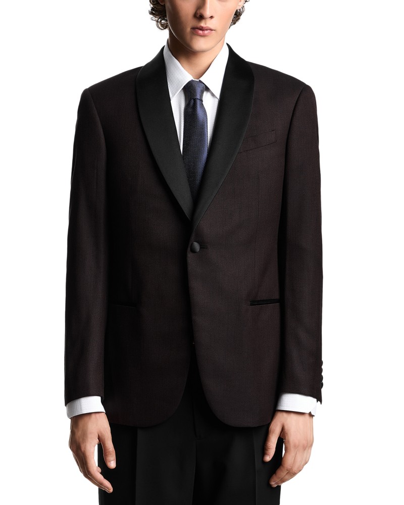 Emporio Armani G Line Shawl Lapel Dinner Jacket in Dark Brown