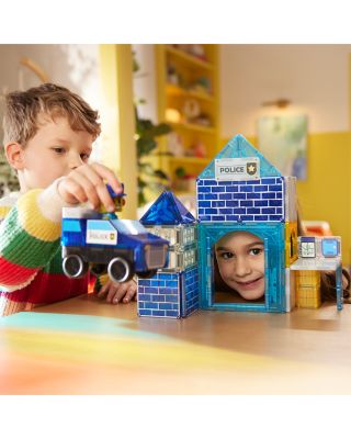 Police Station Magnetic Construction Set, 35 Piece - Ages 3+