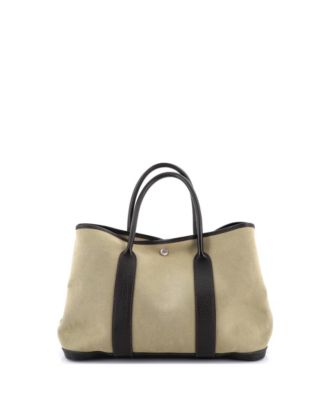 36 Garden Party Tote Toile and Leather