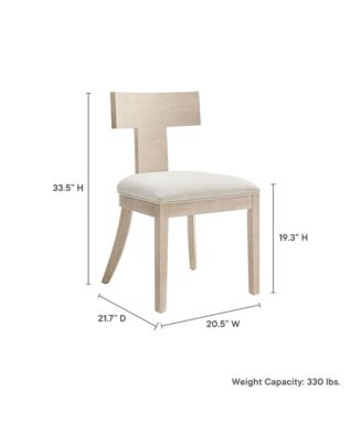 Peregrine Wood and Fabric Upholstered Dining Chairs, Set of 2