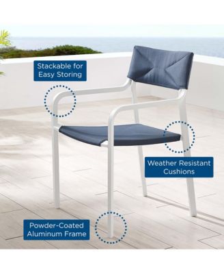 Raleigh Stackable Outdoor Patio Aluminum Dining Armchair