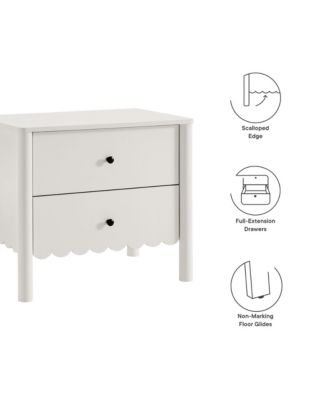 Emmeline Scalloped 2-Drawer Nightstand