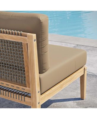 Clearwater Outdoor Patio Teak Wood Armless Chair