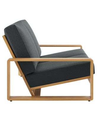 Lirienne Outdoor Patio Aluminum Faux Wood Loveseat