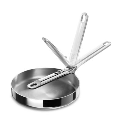 Space Steel 8" Stainless Steel Frying Pan with Folding Handle 