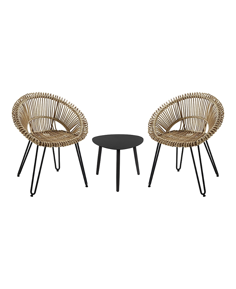 Furniture Of America Ritanna Aluminum Outdoor Bistro, Set Of 3 In Brown