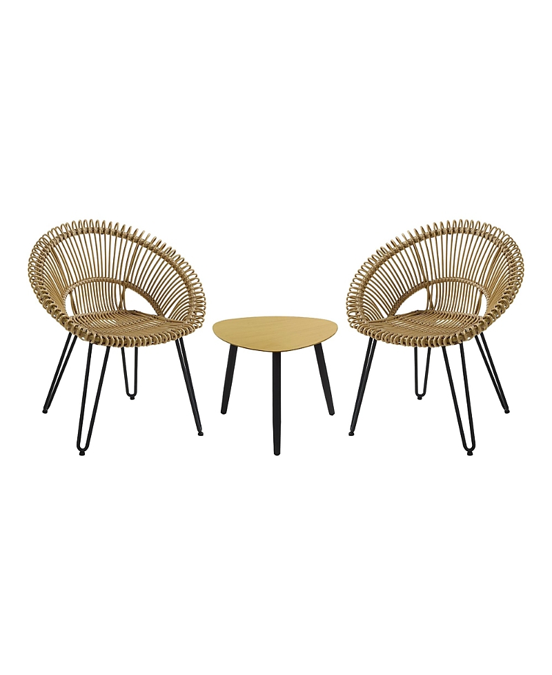 Furniture Of America Ritanna Aluminum Outdoor Bistro, Set Of 3 In Brown