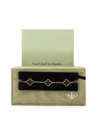 Vintage Alhambra 5 Motifs Bracelet 18K Gold and Onyx