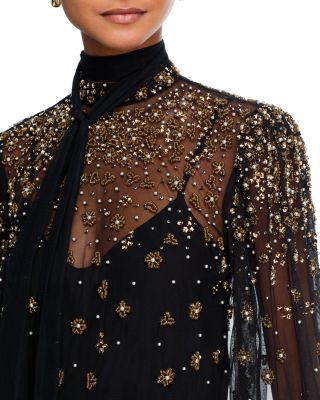 Embroidered Bubble Tulle Blouse