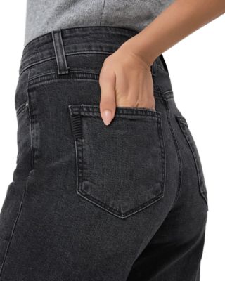 Anessa High Rise Wide Leg Jeans in Viper Black Distressed