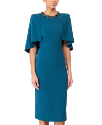 Ursa Embellished-Neck Midi Dress