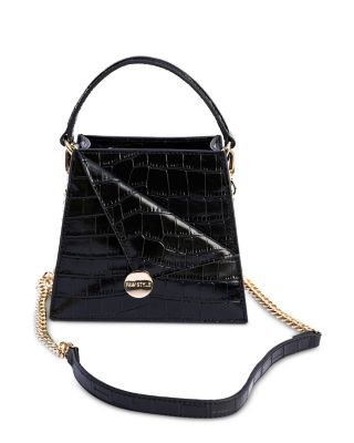 Kandi Croc Embossed Leather Handbag