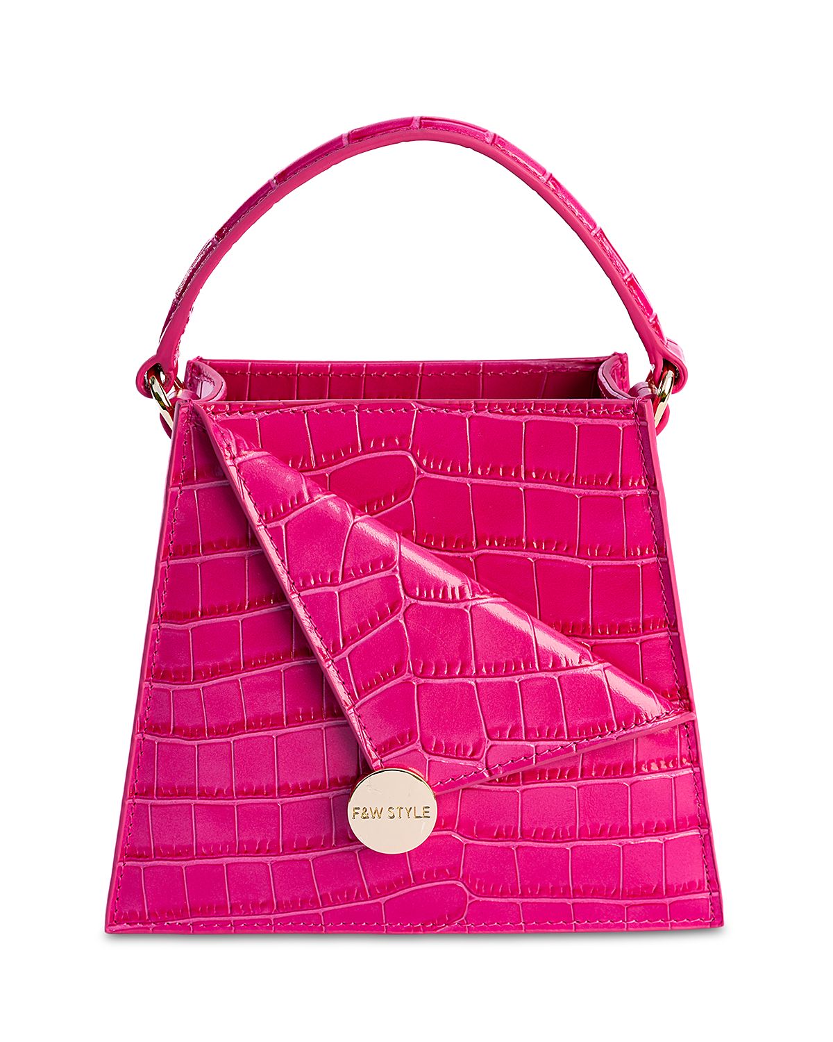 F & W Style Kandi Croc Embossed Leather Handbag
